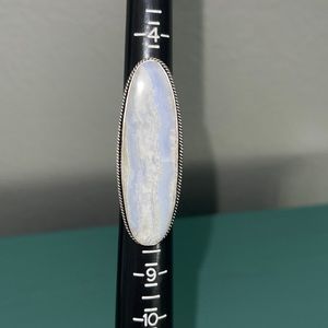 Sterling Silver Blue Lace Agate Ring Size 6.5